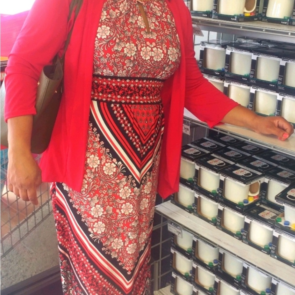 Dressbarn Red Sleeveless Sundress Maxi